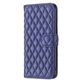 Diamond Lattice Wallet Flip Leather Phone Case